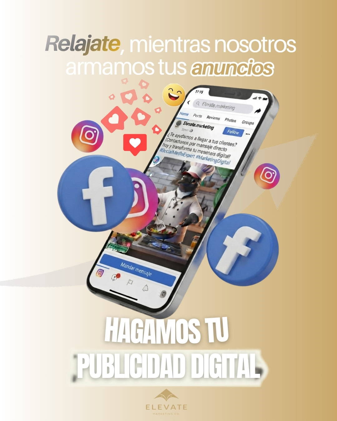 Ejemplo real de publicidad para redes sociales hecha por Elevate