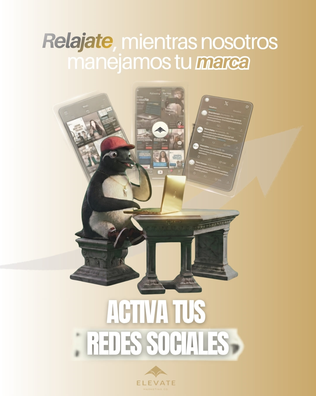 Ejemplo real de contenido de redes sociales hecho por Elevate